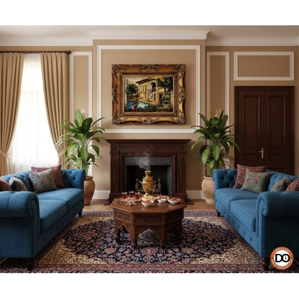 تابلو فرش دستباف تبریز در حد نو  کد dafezan305002تابلو فرش دستباف تبریز در حد نو  کد dafezan305002