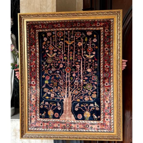 فرش ذرع و نیم  آنتیک قشقایی دستباف  کد dafezan308002