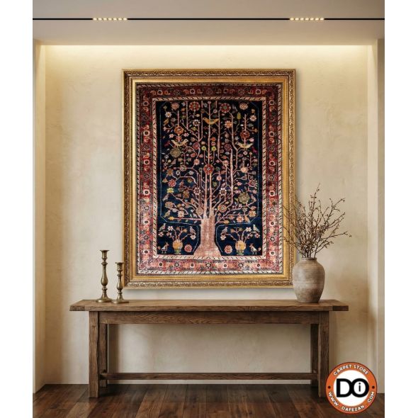 فرش ذرع و نیم  آنتیک قشقایی دستباف  کد dafezan308002