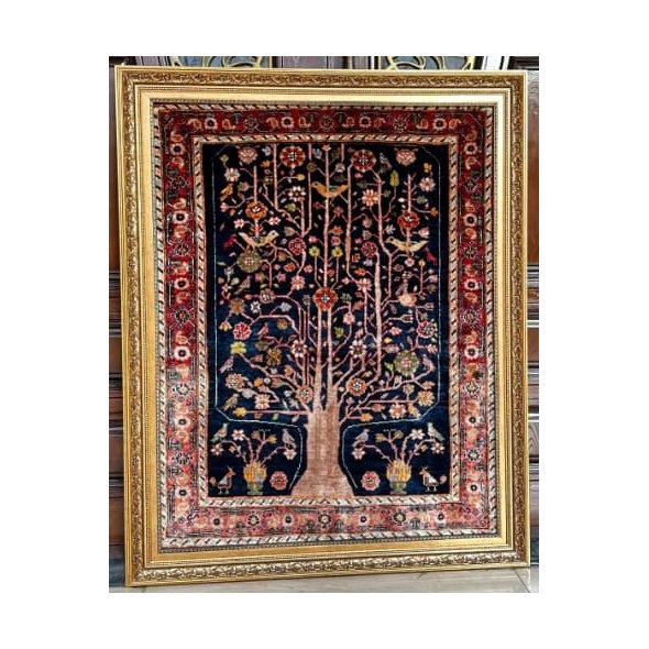 فرش ذرع و نیم  آنتیک قشقایی دستباف  کد dafezan308002